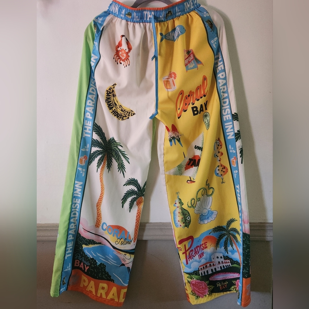 The Paradise Inn Printed Coral Bay Oversized Button Up Shirt And Pants - Picture 5 of 8
